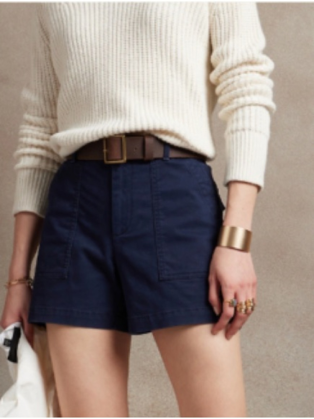Banana Republic Navy authentic chino 100% cotton shorts size 16P